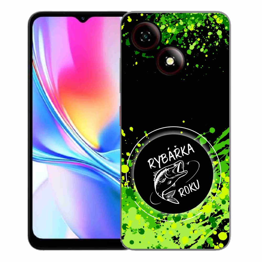 Gelový kryt mmCase na ZTE Blade A35E - rybářka roku černé pozadí