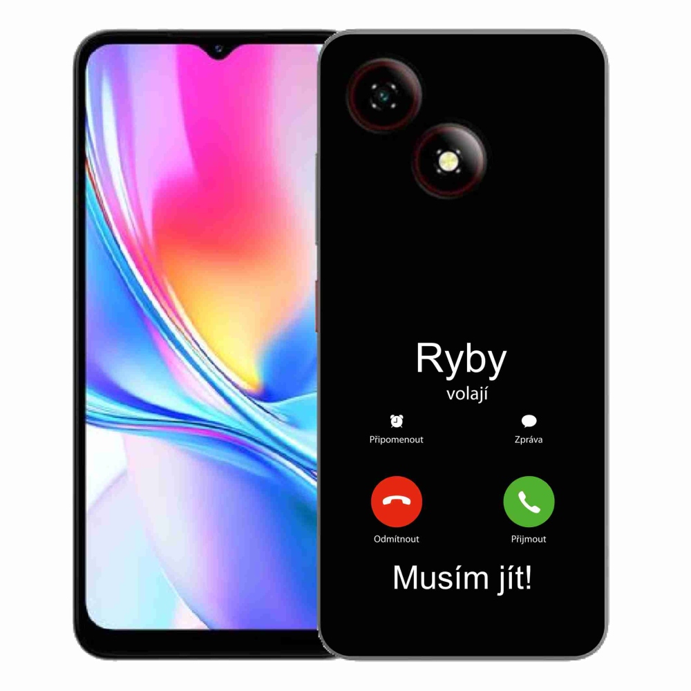 Gelový kryt mmCase na ZTE Blade A35E - ryby volají černé pozadí