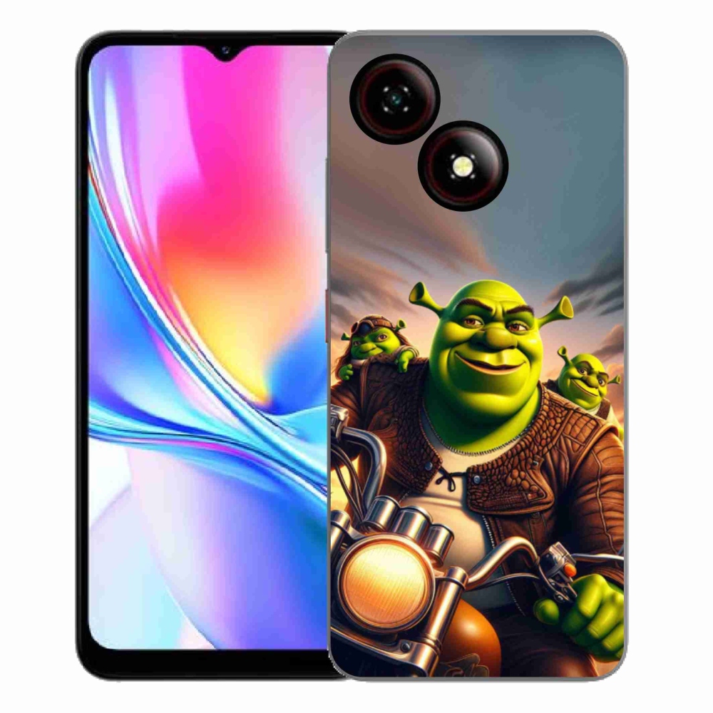 Gelový kryt mmCase na ZTE Blade A35E - shrek na motorce