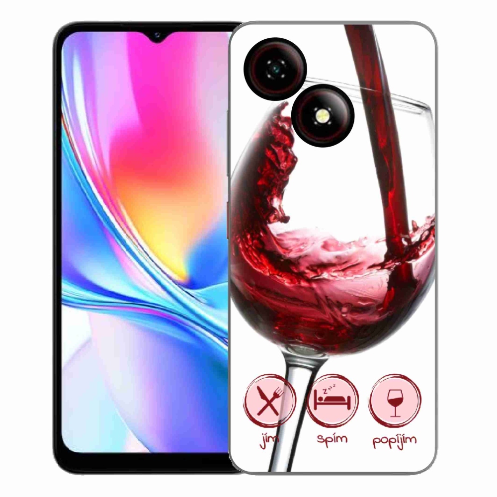 Gelový kryt mmCase na ZTE Blade A35E - sklenička vína červené