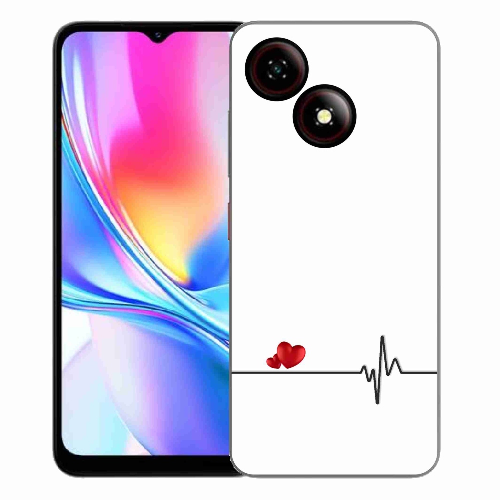 Gelový kryt mmCase na ZTE Blade A35E - srdce a tep bílé pozadí