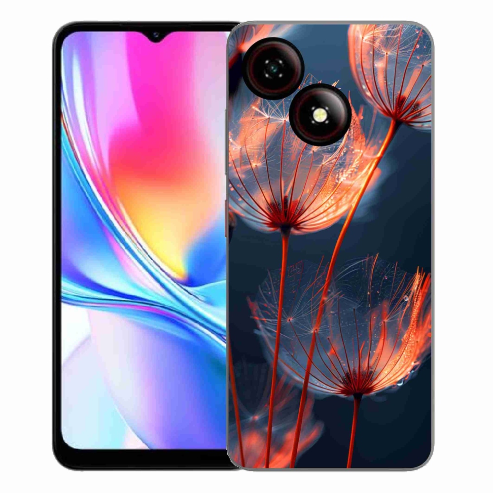 Gelový kryt mmCase na ZTE Blade A35E - světélkující chmýří