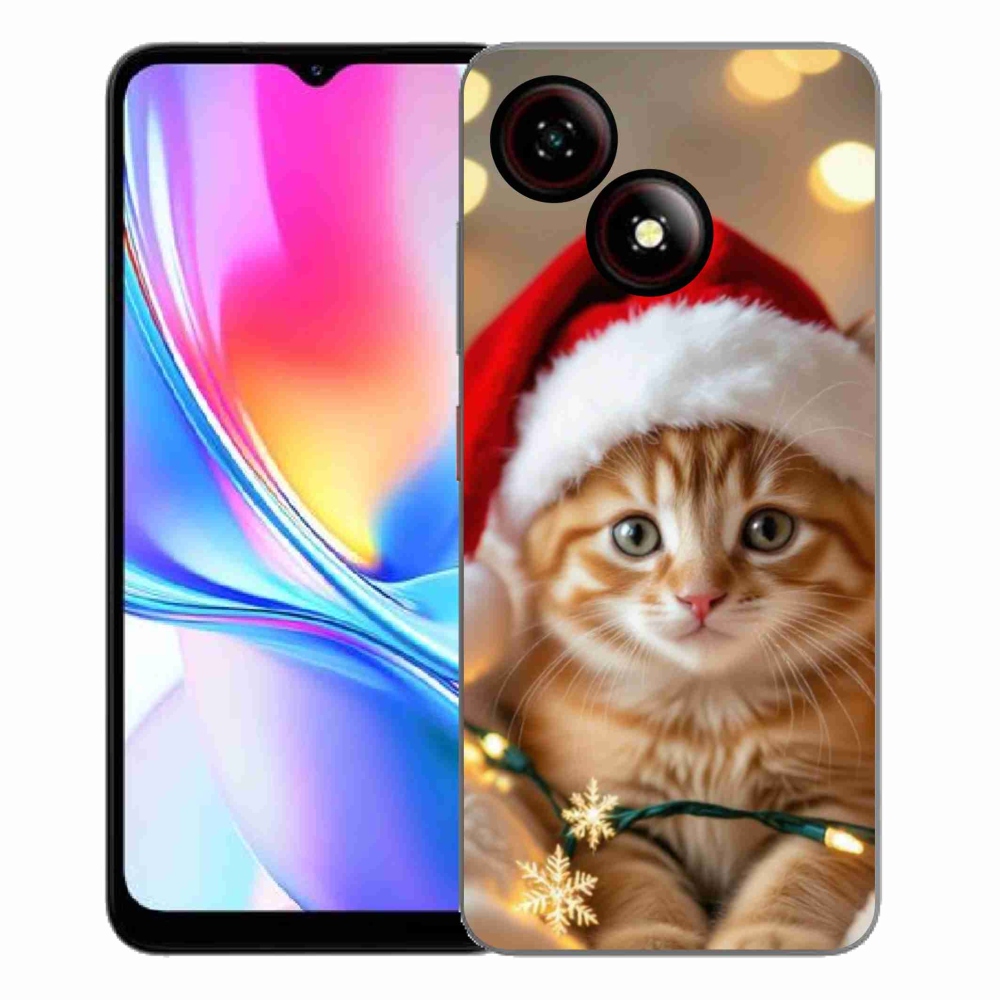 Gelový kryt mmCase na ZTE Blade A35E - vánoční kotě