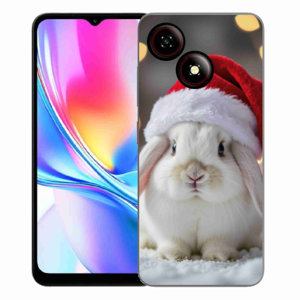 Gelový kryt mmCase na ZTE Blade A35E - vánoční králík