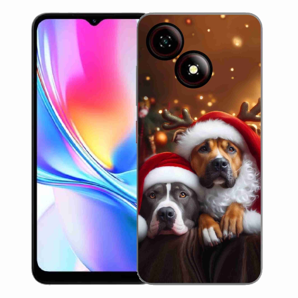 Gelový kryt mmCase na ZTE Blade A35E - vánoční psi
