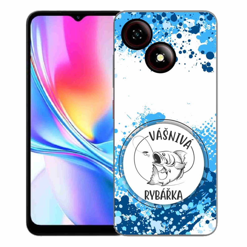 Gelový kryt mmCase na ZTE Blade A35E - vášnivá rybářka bílé pozadí