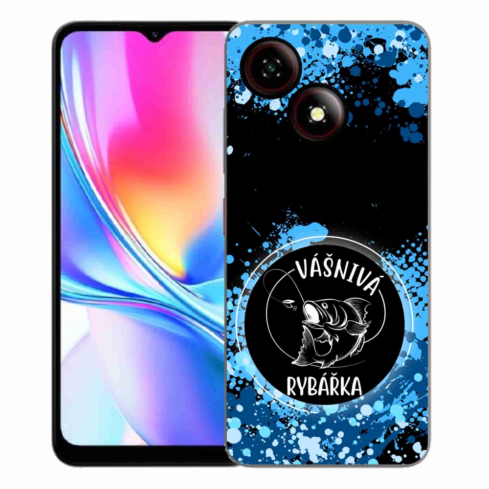 Gelový kryt mmCase na ZTE Blade A35E - vášnivá rybářka černé pozadí
