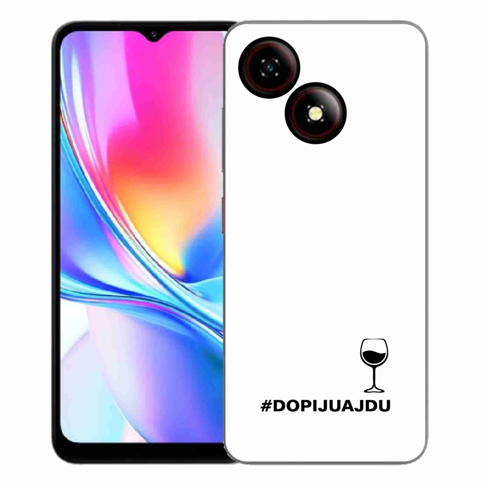 Gelový kryt mmCase na ZTE Blade A35E - vinný motiv bílé pozadí
