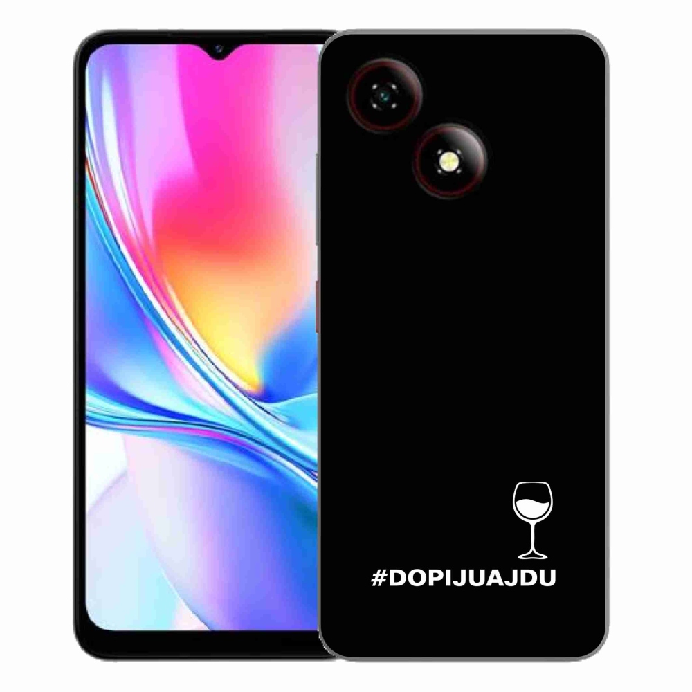 Gelový kryt mmCase na ZTE Blade A35E - vinný motiv černé pozadí