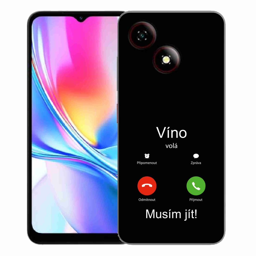 Gelový kryt mmCase na ZTE Blade A35E - víno volá černé pozadí