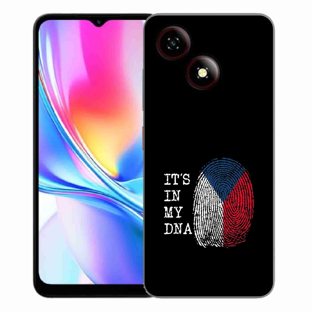 Gelový kryt mmCase na ZTE Blade A35E - vlajka otisk prstu černé pozadí