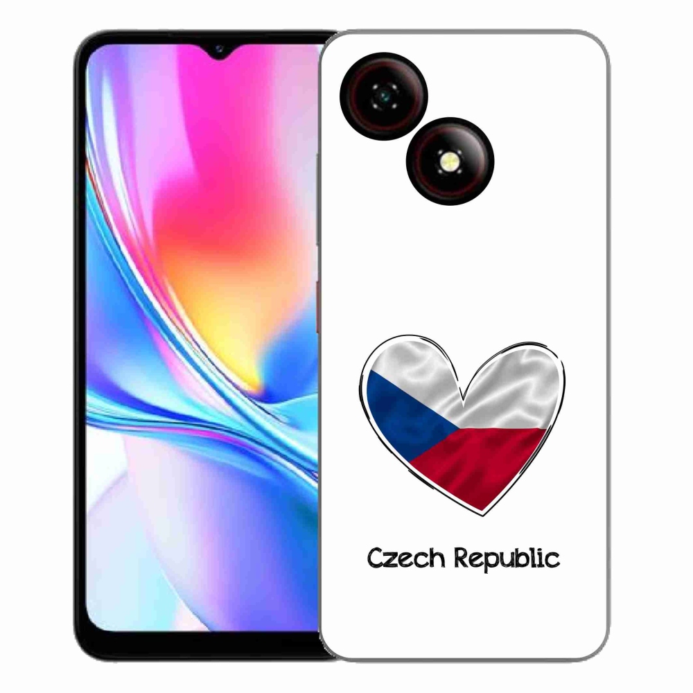Gelový kryt mmCase na ZTE Blade A35E - vlajka srdce bílé pozadí