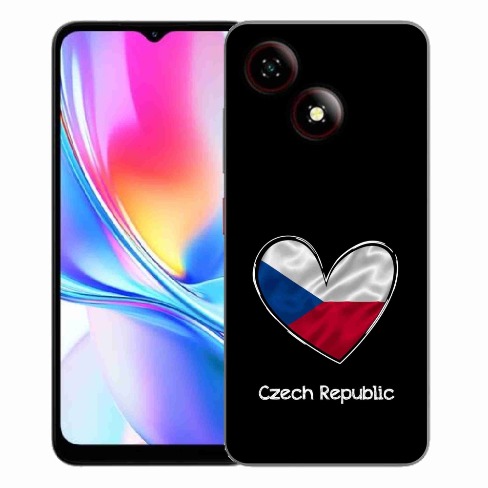 Gelový kryt mmCase na ZTE Blade A35E - vlajka srdce černé pozadí