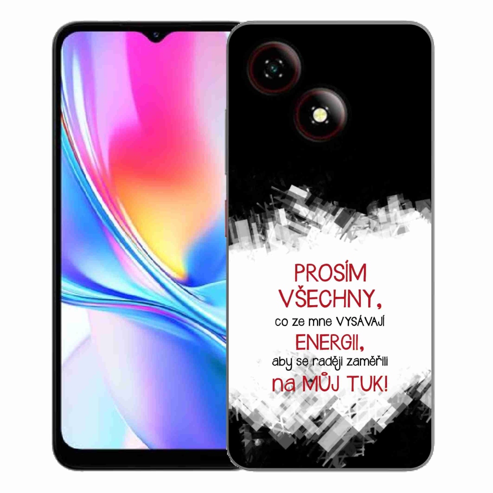 Gelový kryt mmCase na ZTE Blade A35E - vtipný text 1 červený