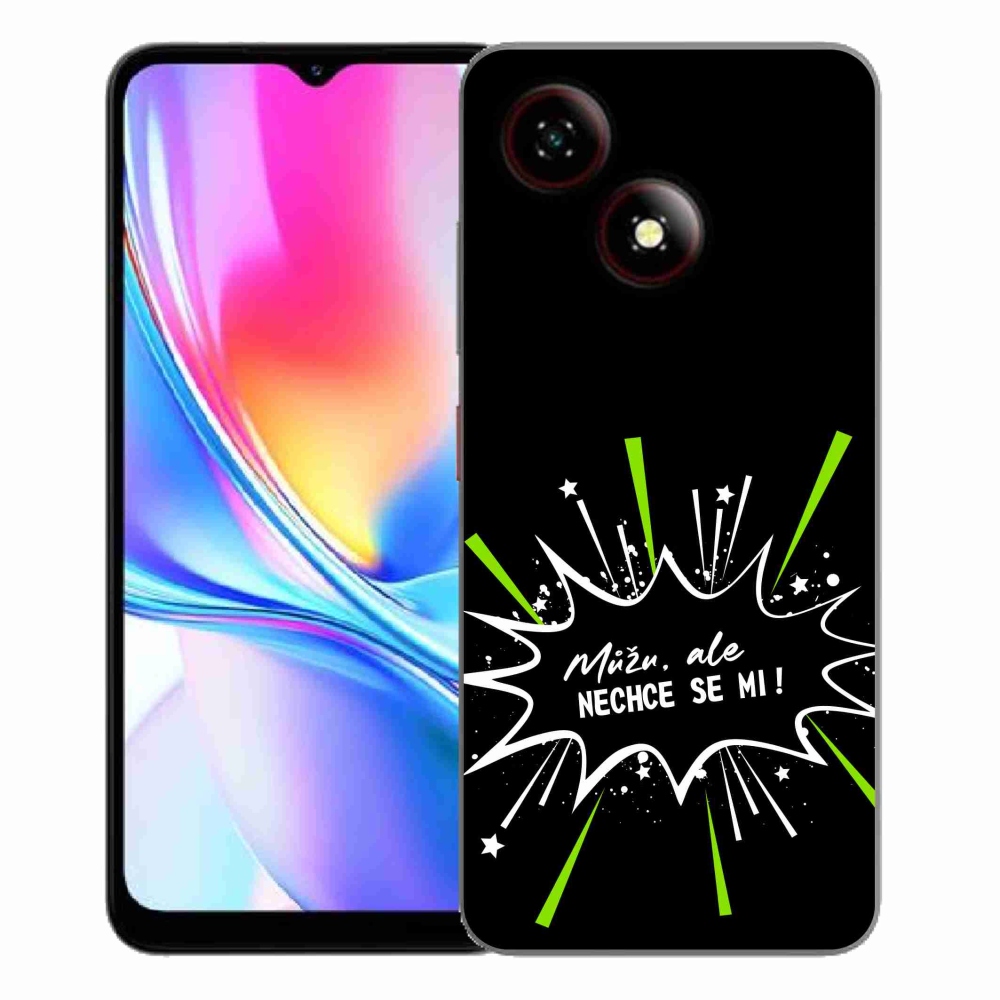 Gelový kryt mmCase na ZTE Blade A35E - vtipný text 11 černé pozadí