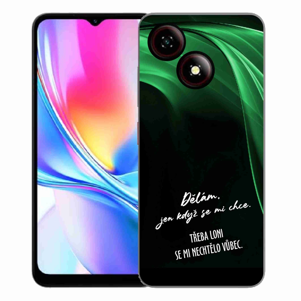Gelový kryt mmCase na ZTE Blade A35E - vtipný text 12 černé pozadí