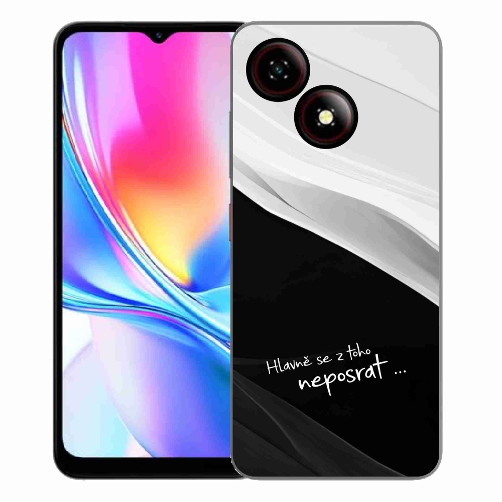 Gelový kryt mmCase na ZTE Blade A35E - vtipný text 13 černobílé pozadí