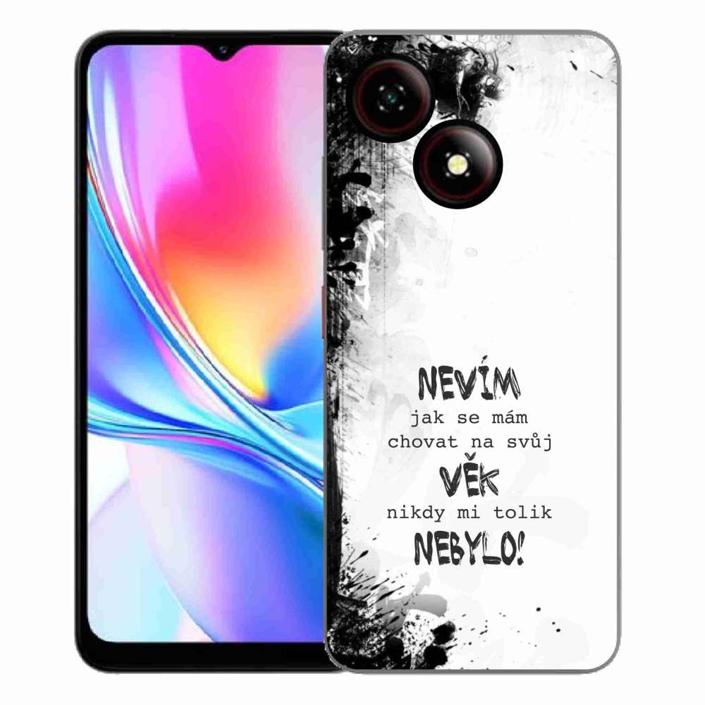Gelový kryt mmCase na ZTE Blade A35E - vtipný text 14 bílé pozadí