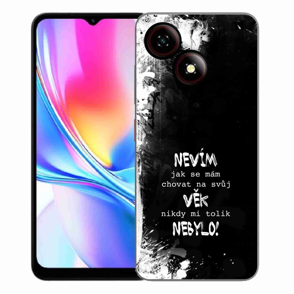 Gelový kryt mmCase na ZTE Blade A35E - vtipný text 14 černé pozadí