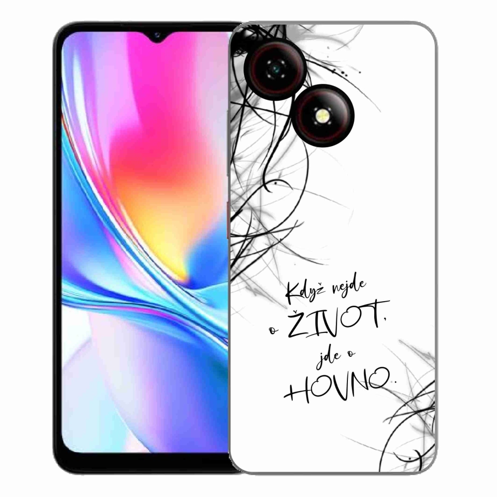 Gelový kryt mmCase na ZTE Blade A35E - vtipný text 16 bílé pozadí