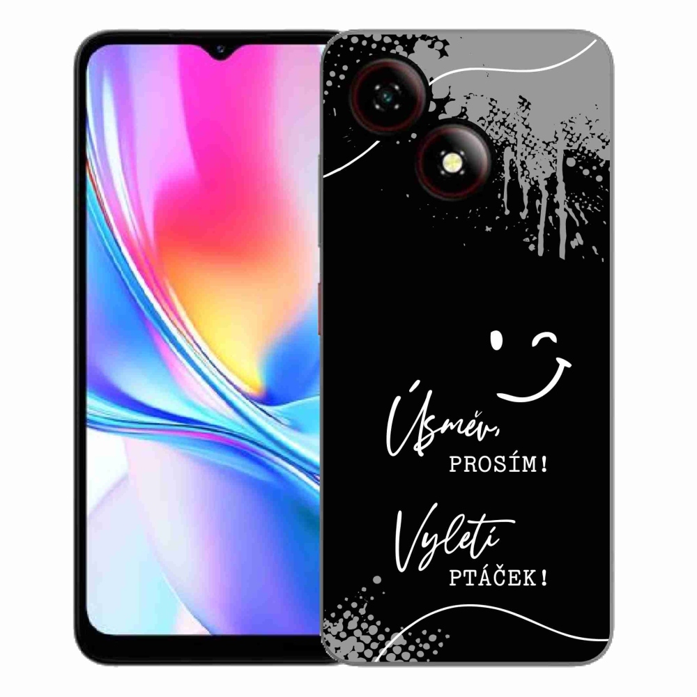 Gelový kryt mmCase na ZTE Blade A35E - vtipný text 4 černé pozadí
