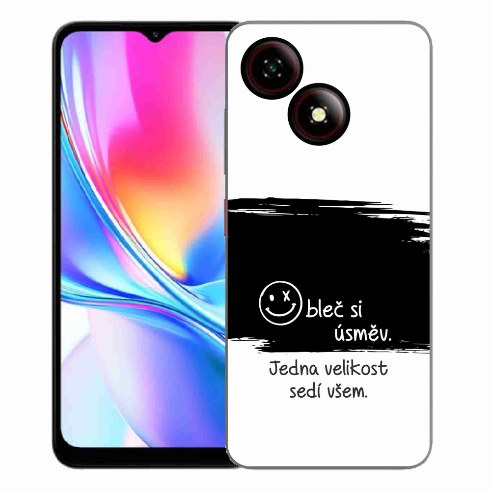 Gelový kryt mmCase na ZTE Blade A35E - vtipný text 8 černobílé pozadí
