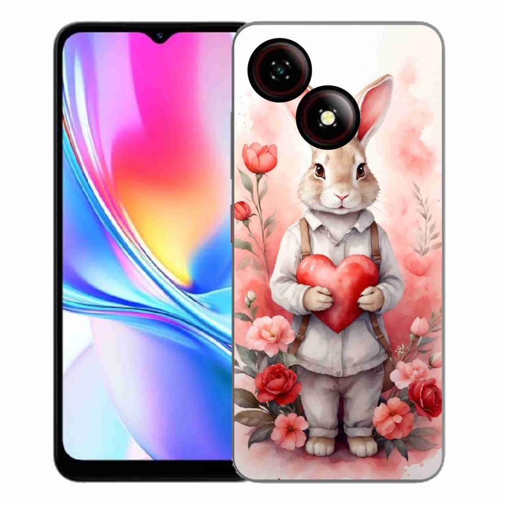 Gelový kryt mmCase na ZTE Blade A35E - zajíc se srdíčkem