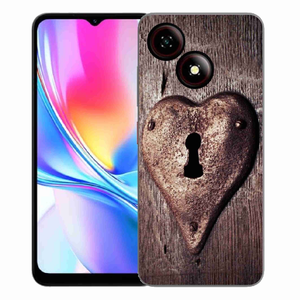 Gelový kryt mmCase na ZTE Blade A35E - zámek ve tvaru srdce