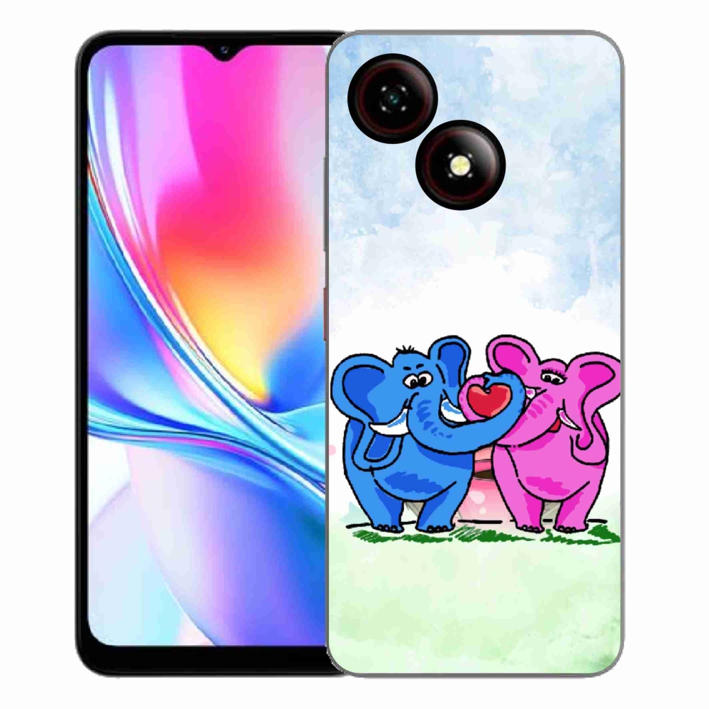 Gelový kryt mmCase na ZTE Blade A35E - zamilovaní sloni
