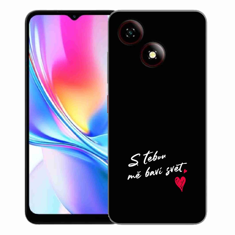 Gelový kryt mmCase na ZTE Blade A35E - zamilovaný text 1 černé pozadí