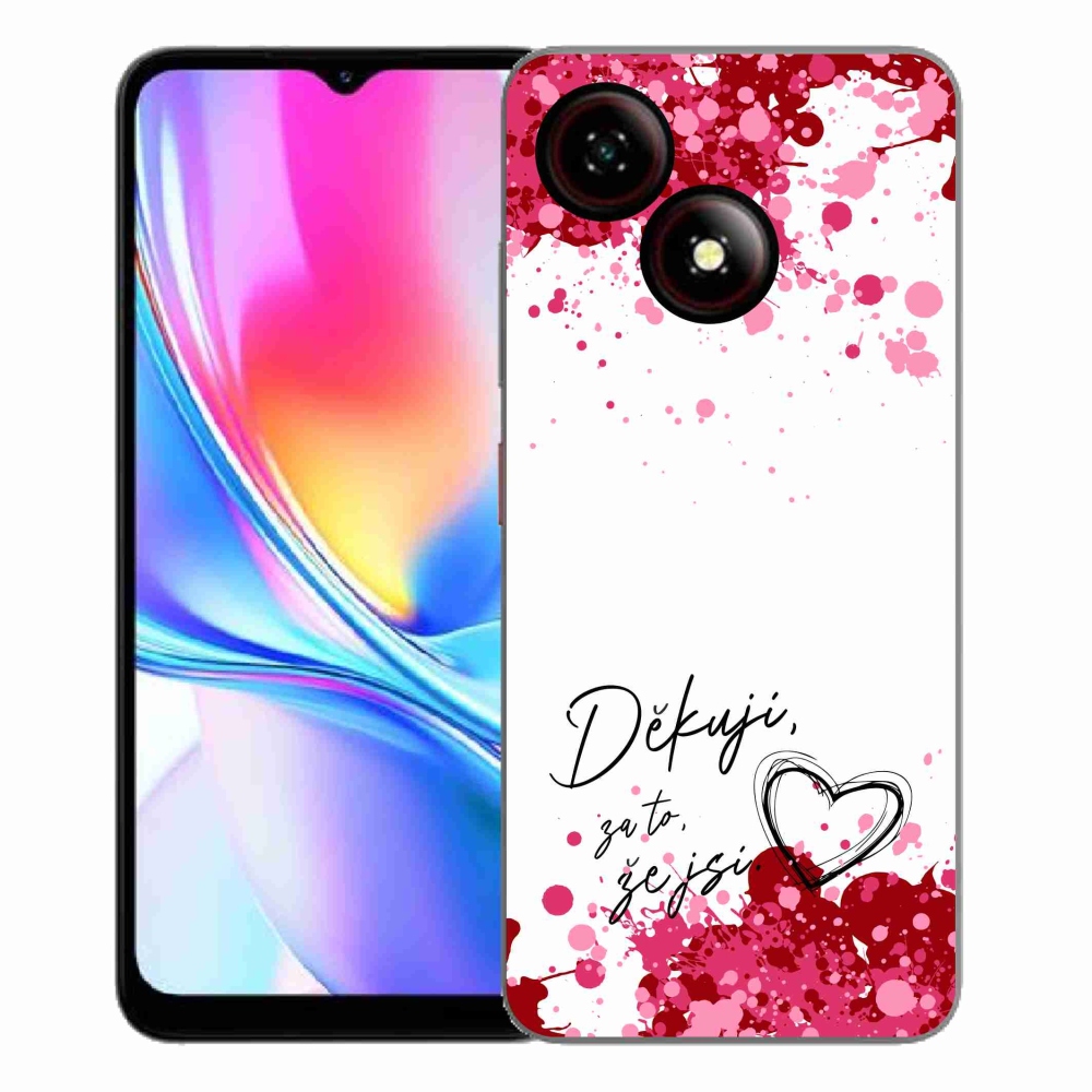 Gelový kryt mmCase na ZTE Blade A35E - zamilovaný text 2 bílé pozadí