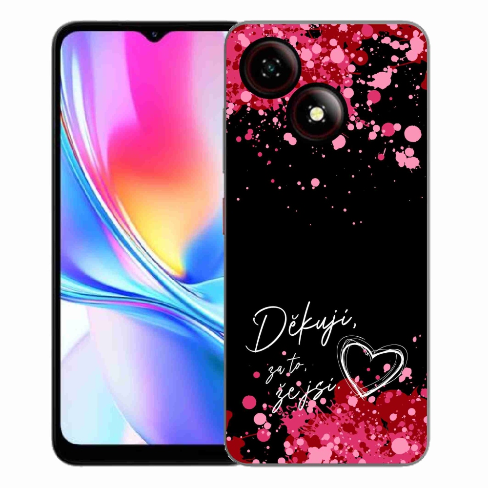 Gelový kryt mmCase na ZTE Blade A35E - zamilovaný text 2 černé pozadí