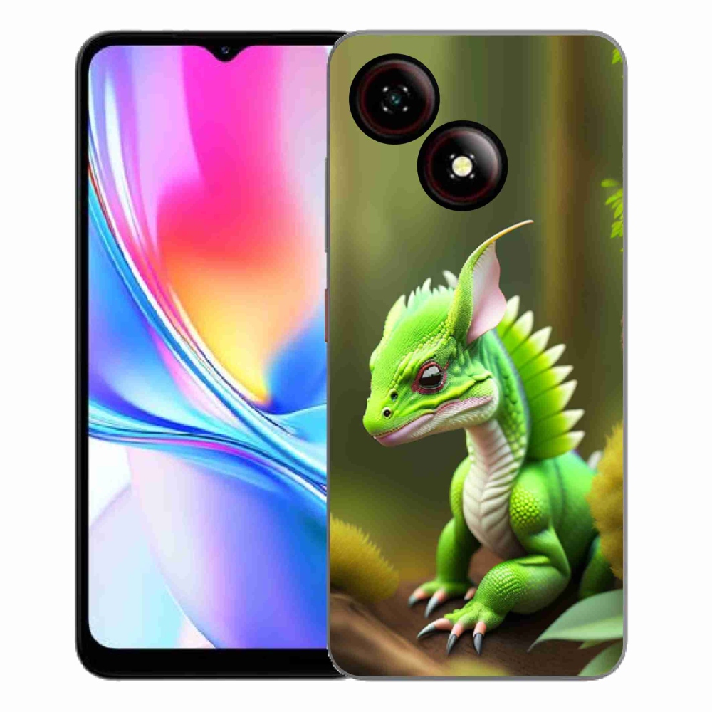 Gelový kryt mmCase na ZTE Blade A35E - zelený dráček