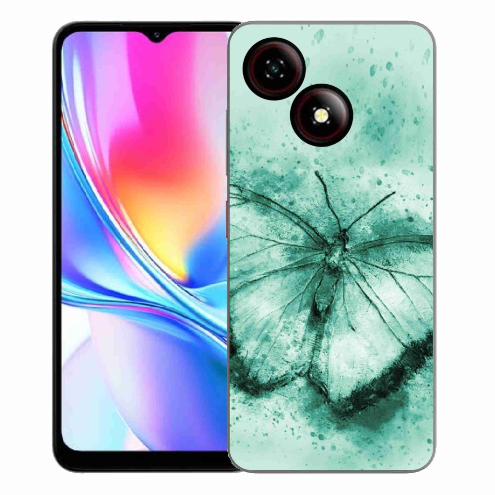 Gelový kryt mmCase na ZTE Blade A35E - zelený motýl