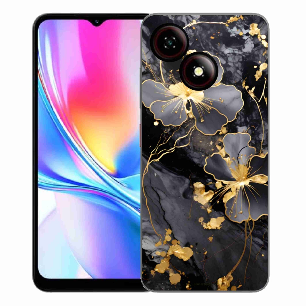 Gelový kryt mmCase na ZTE Blade A35E - zlaté květy