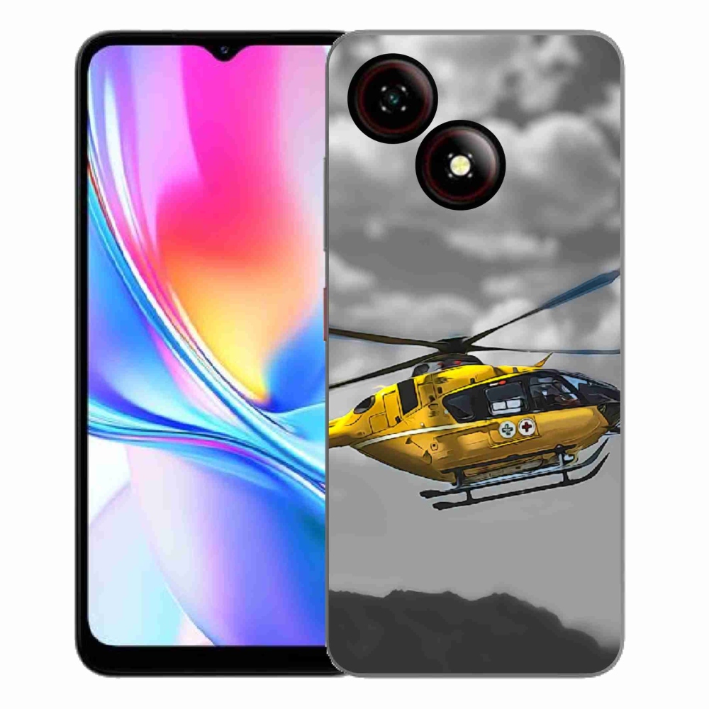 Gelový kryt mmCase na ZTE Blade A35E - žlutá helikoptéra