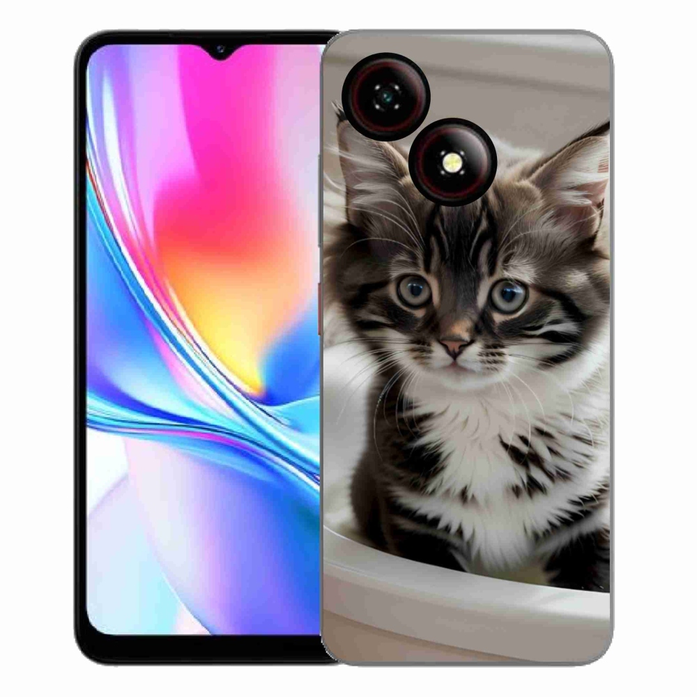 Gelový kryt mmCase na ZTE Blade A35E - zvědavé kotě