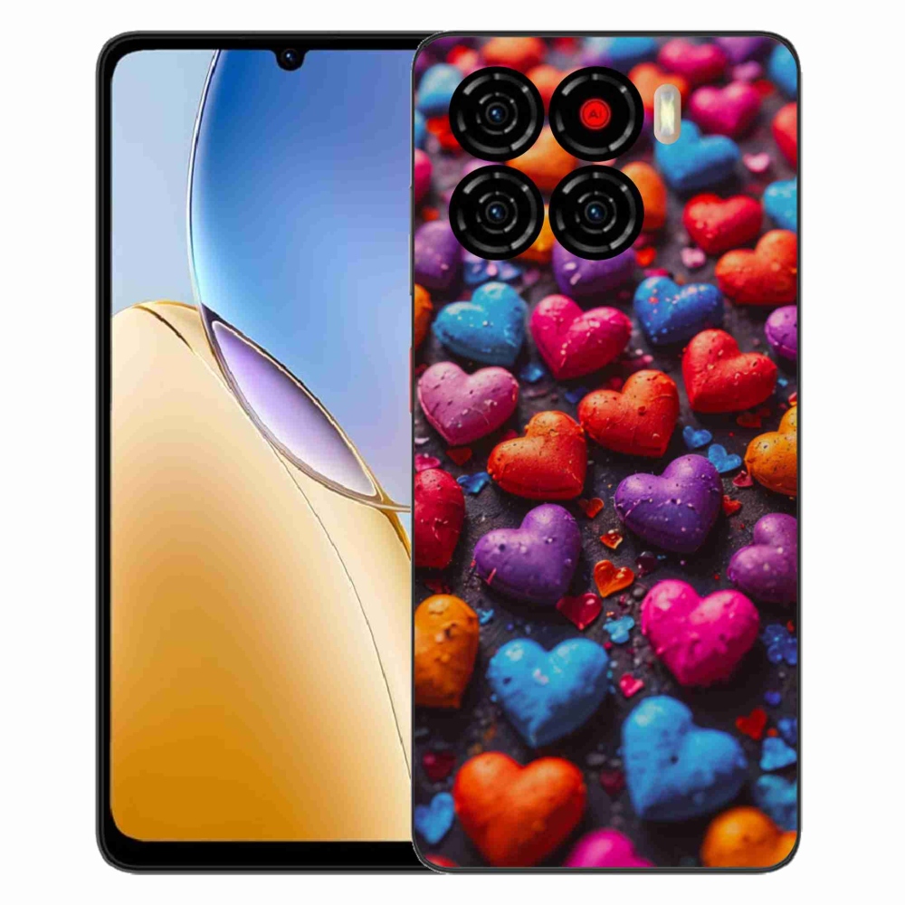 Gelový kryt mmCase na ZTE Blade A56 - barevná srdce
