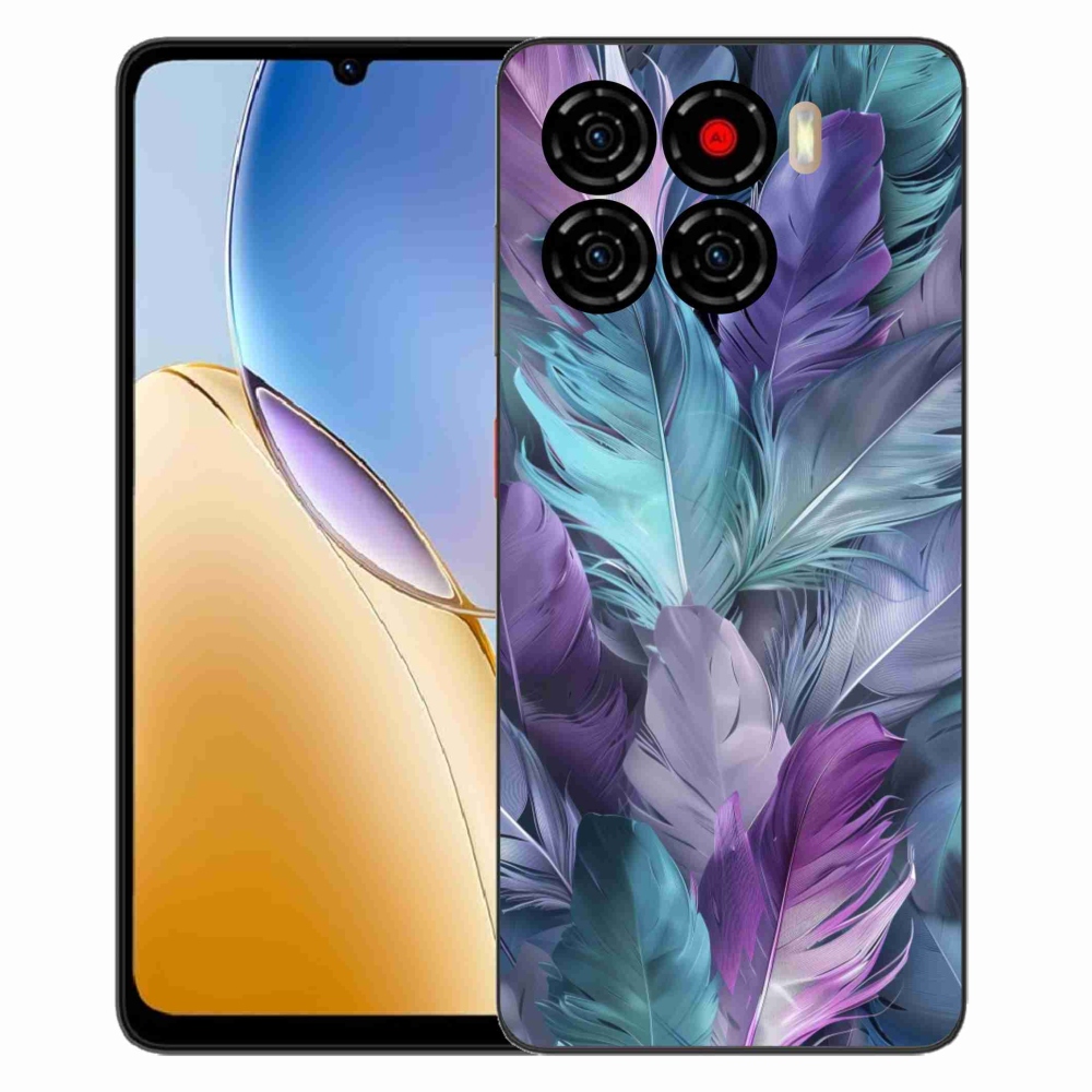 Gelový kryt mmCase na ZTE Blade A56 - barevné peří 2