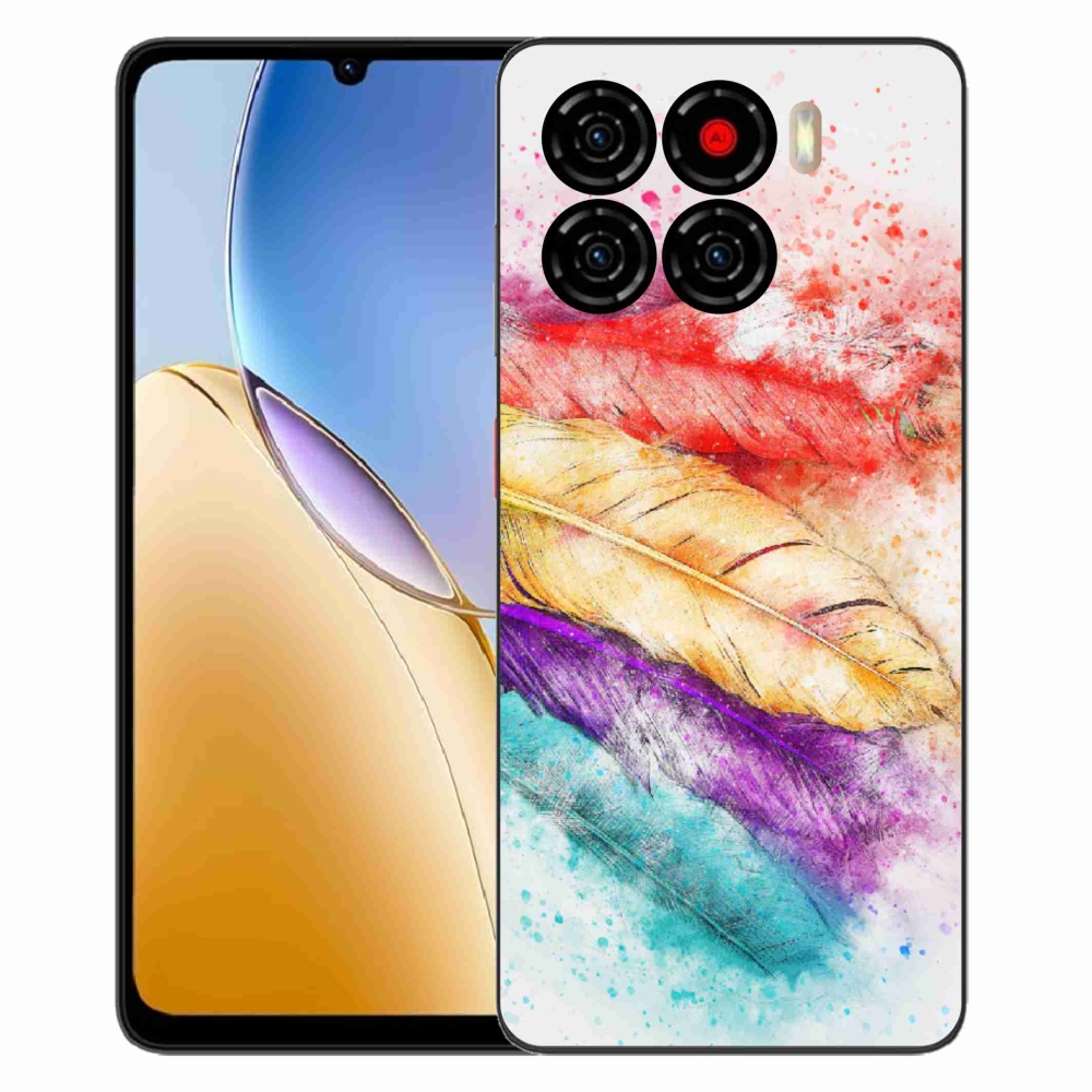 Gelový kryt mmCase na ZTE Blade A56 - barevné peří