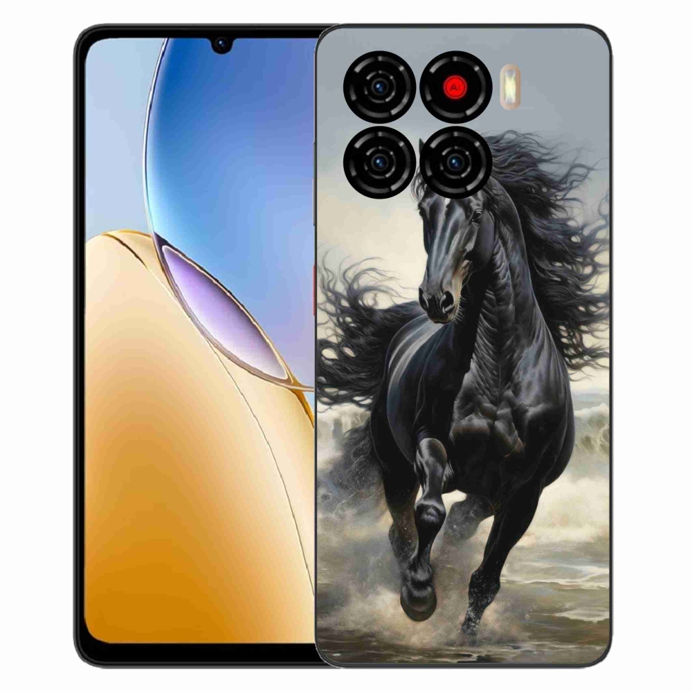 Gelový kryt mmCase na ZTE Blade A56 - běžící černý kůň