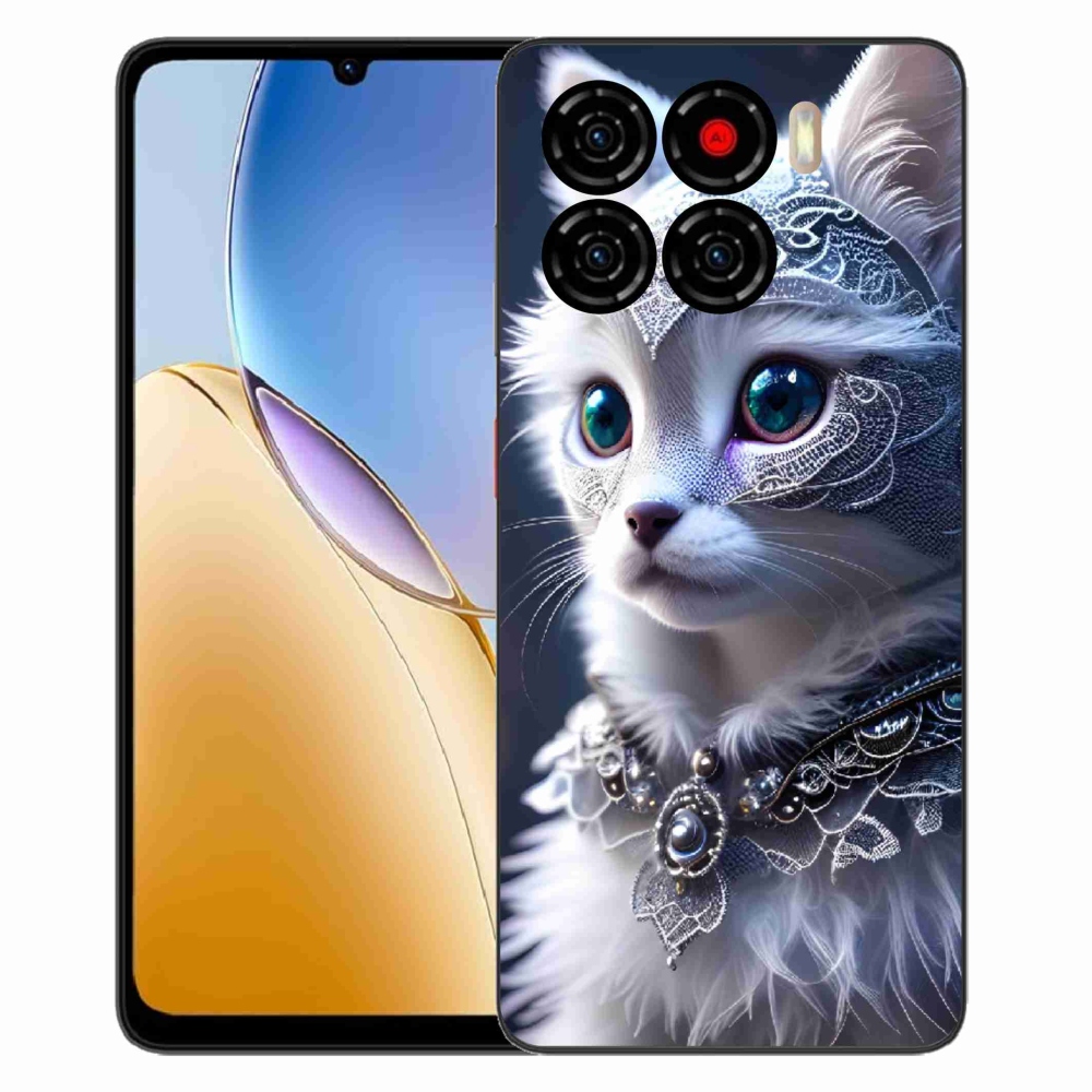 Gelový kryt mmCase na ZTE Blade A56 - bílá kočka
