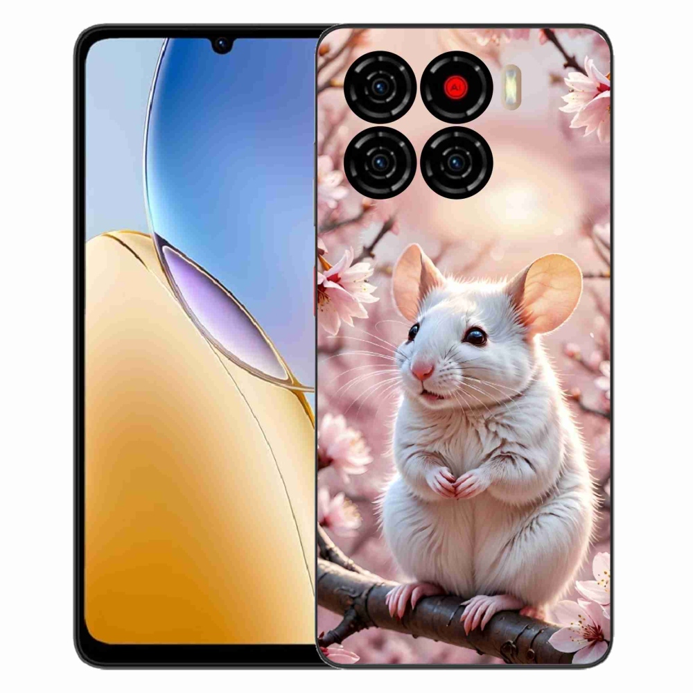 Gelový kryt mmCase na ZTE Blade A56 - bílá myš na větvi