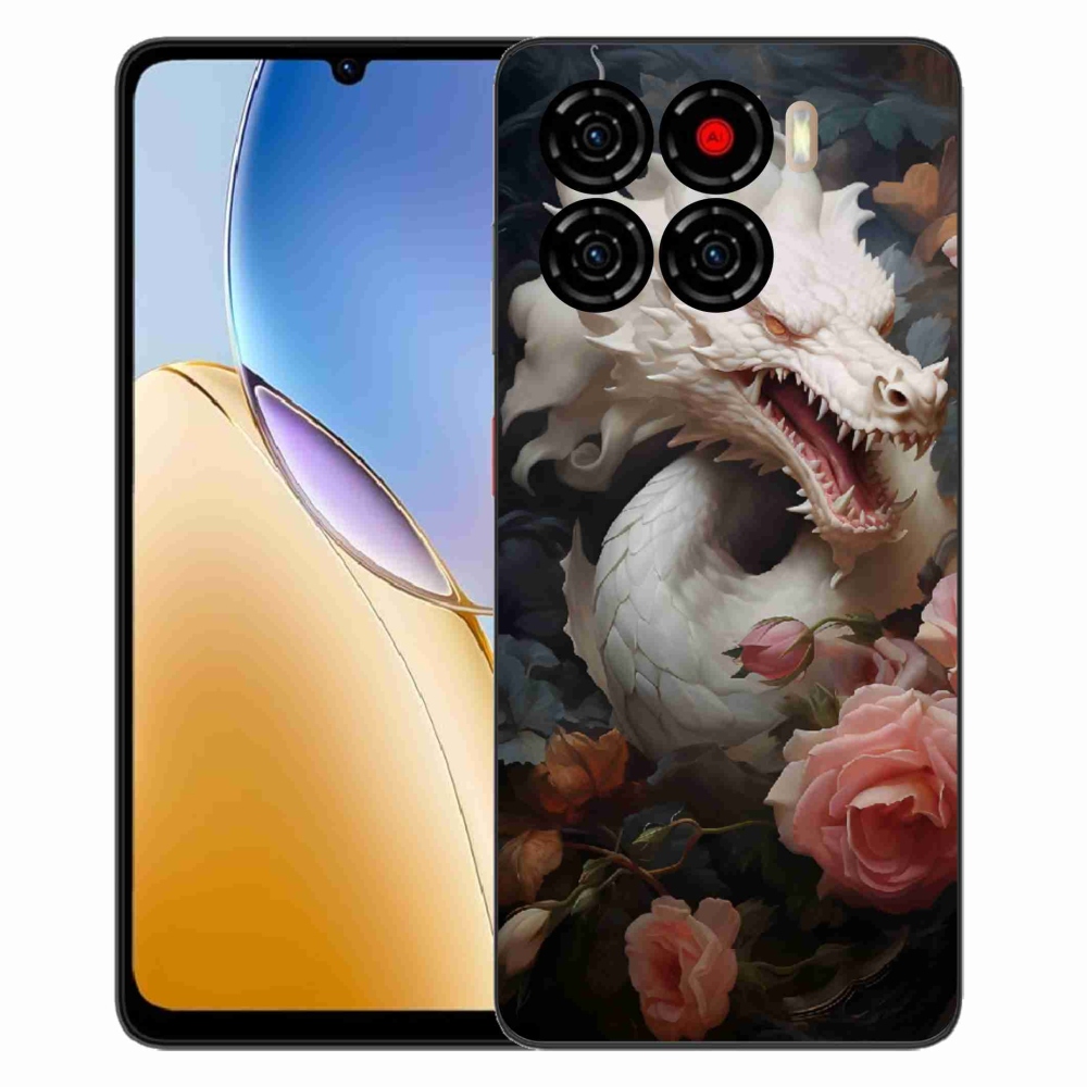 Gelový kryt mmCase na ZTE Blade A56 - bílý drak