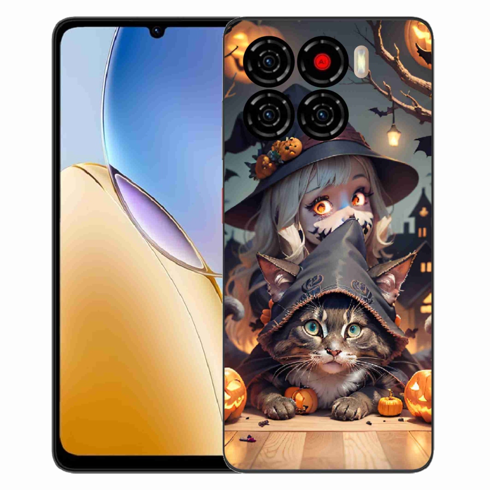 Gelový kryt mmCase na ZTE Blade A56 - čarodějnice s kočkou