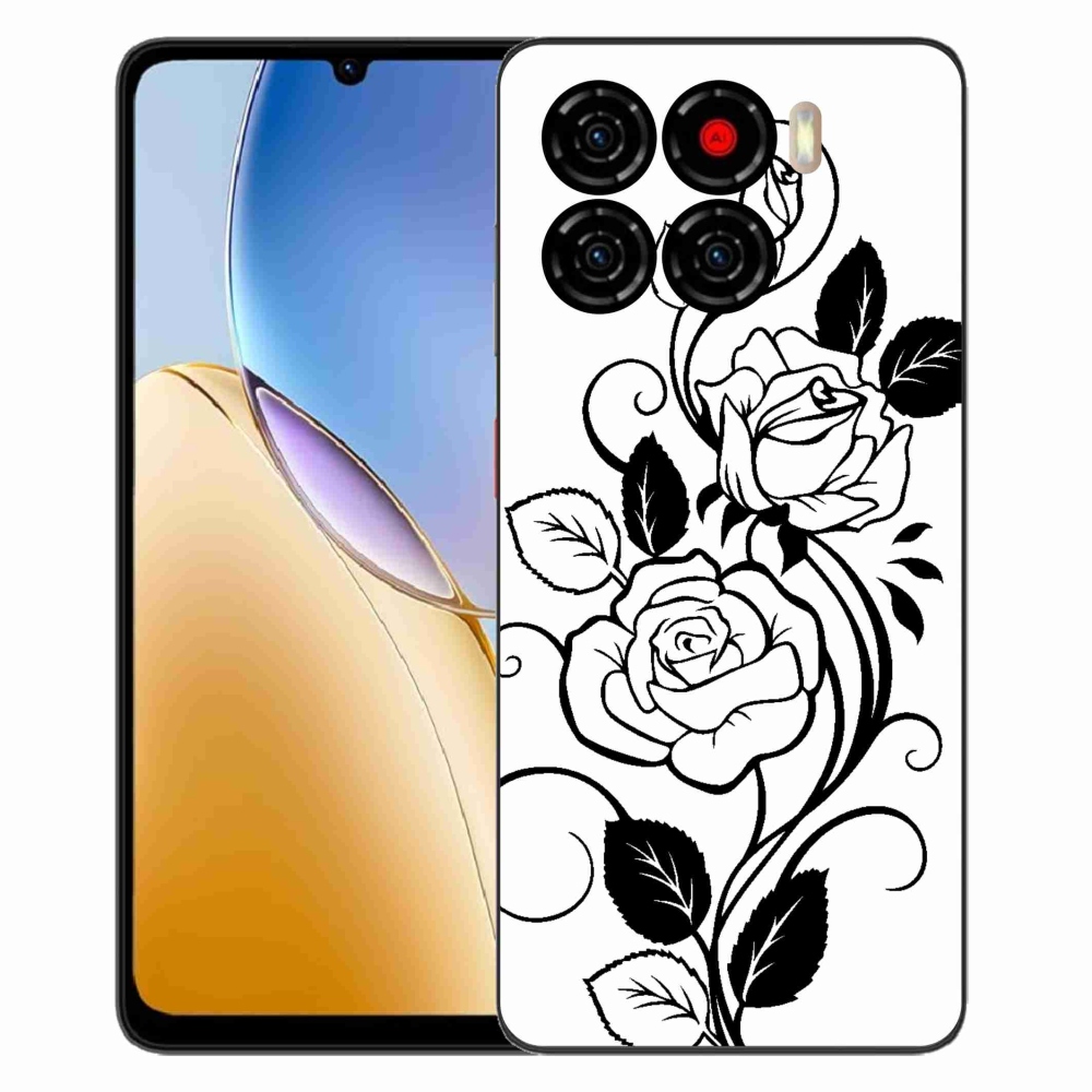 Gelový kryt mmCase na ZTE Blade A56 - černobílá růže
