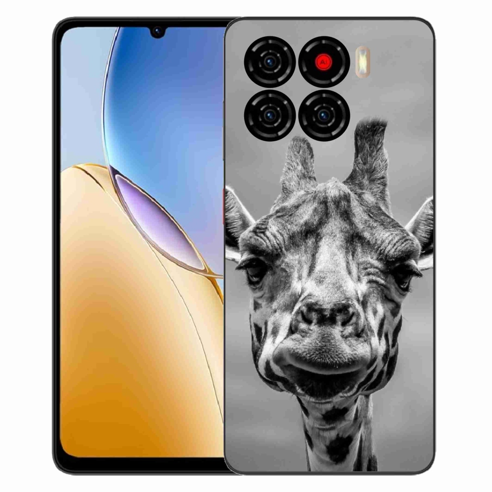 Gelový kryt mmCase na ZTE Blade A56 - černobílá žirafa
