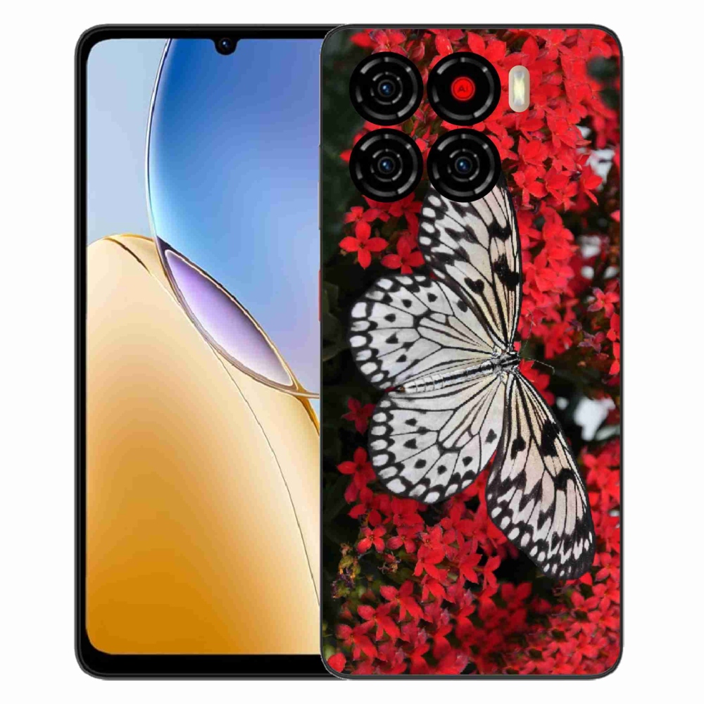 Gelový kryt mmCase na ZTE Blade A56 - černobílý motýl 1