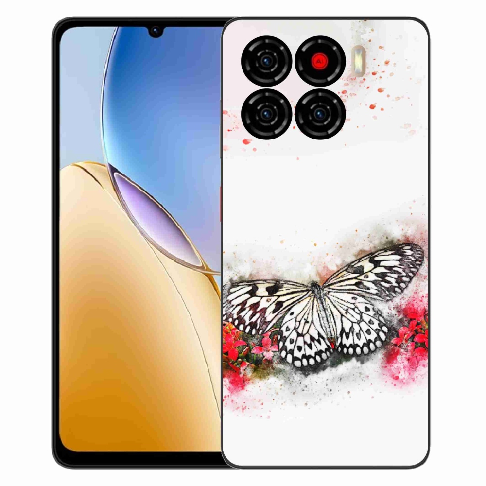 Gelový kryt mmCase na ZTE Blade A56 - černobílý motýl