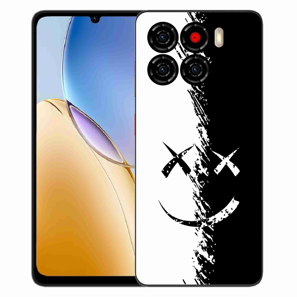 Gelový kryt mmCase na ZTE Blade A56 - černobílý smajlík